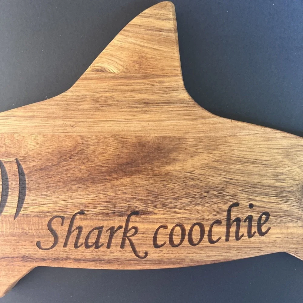 Funny Shark Coochie Board Shark-Shaped Wood Charcuterie Cutting Board 23